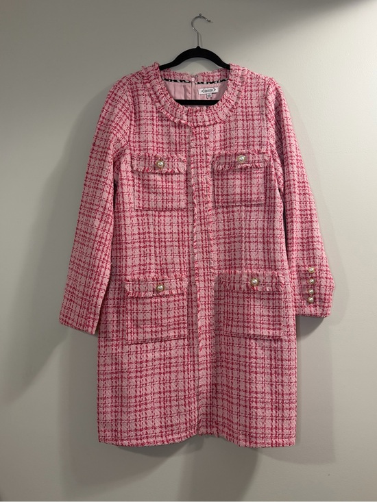 Nanette Lepore Dresses & Skirts - Nanette Lepore Pink Tweed Pearl-Button dress